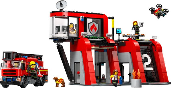 LEGO City 60414 — Statie și camion de pompieri