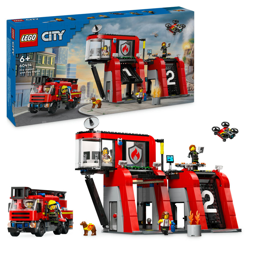 LEGO City 60414 — Statie și camion de pompieri – imagine 1