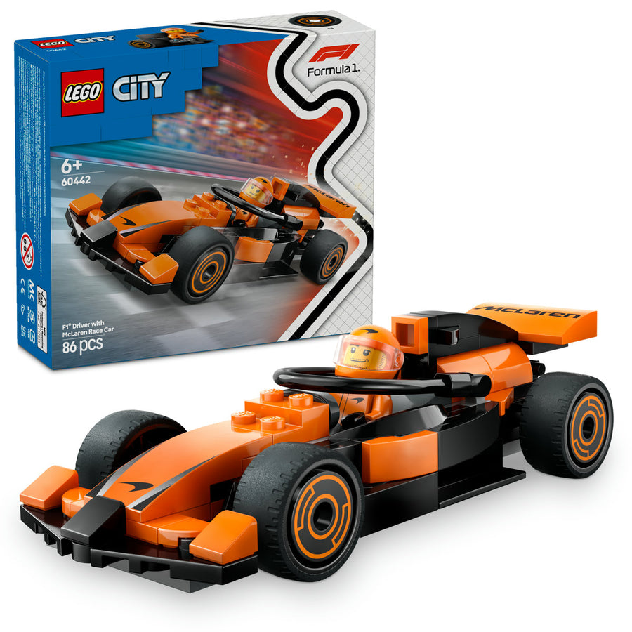 LEGO City 60442 — Pilot F1 cu masina de curse McLaren – imagine 1
