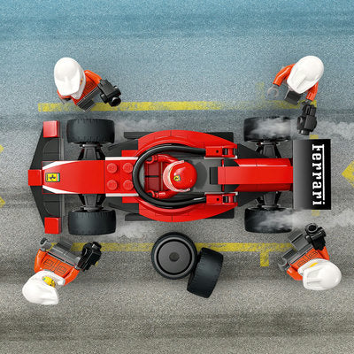 LEGO City 60443 — Boxa și mecanici F1 cu masina Ferrari – imagine 9