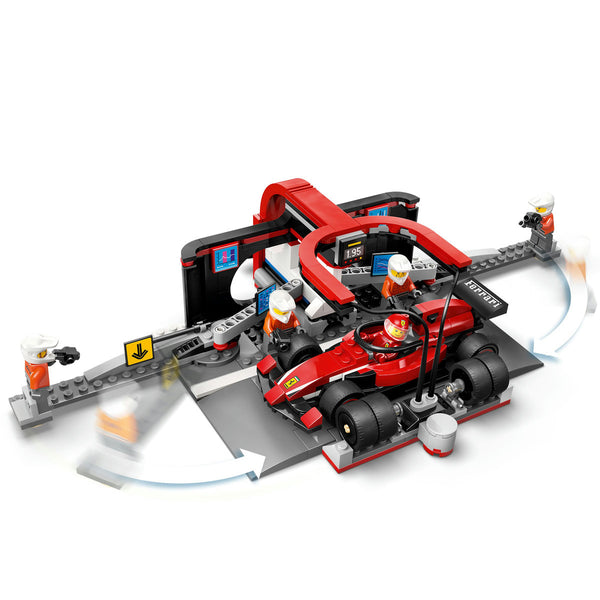 LEGO City 60443 — Boxa și mecanici F1 cu masina Ferrari – imagine 4