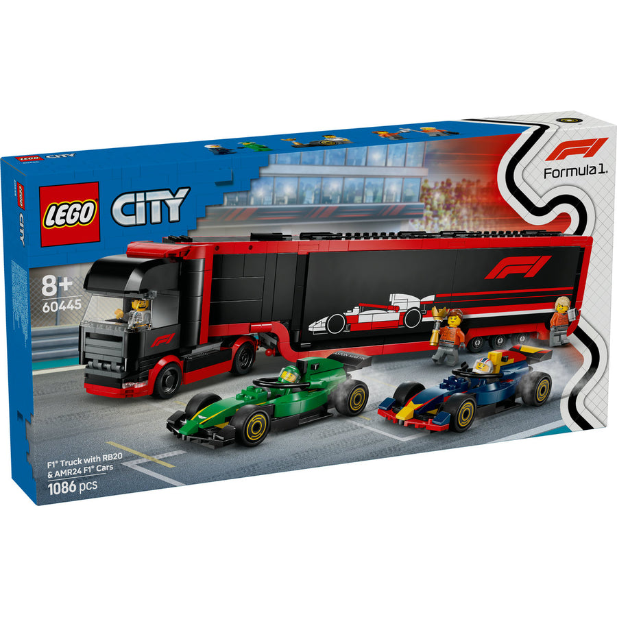 LEGO City 60445 — Camion F1 cu masinile F1 RB20 și AMR24 – imagine 2