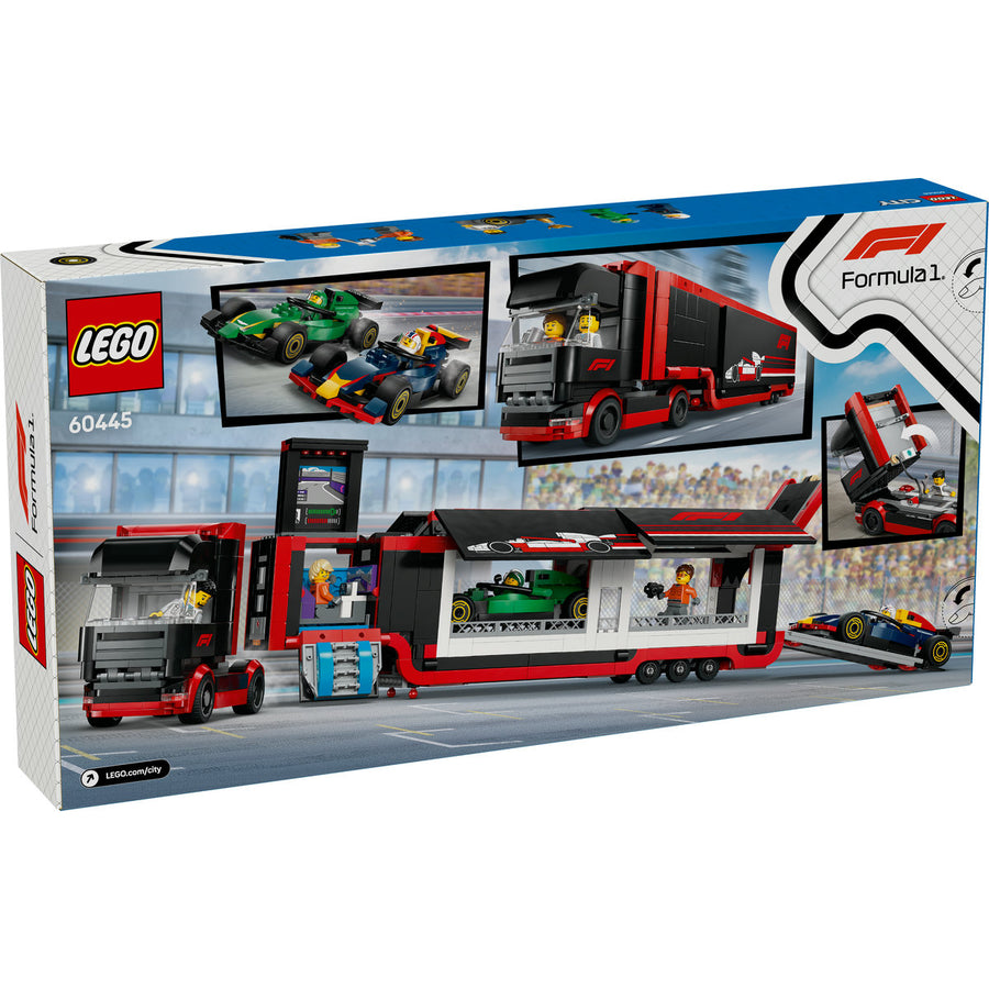 LEGO City 60445 — Camion F1 cu masinile F1 RB20 și AMR24 – imagine 3