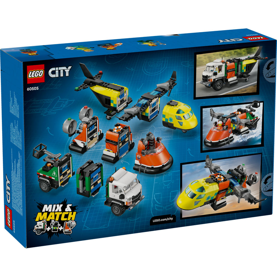 LEGO City 60505 — Avion, autospecială de service și aeroglisor în versiuni adaptate – imagine 3