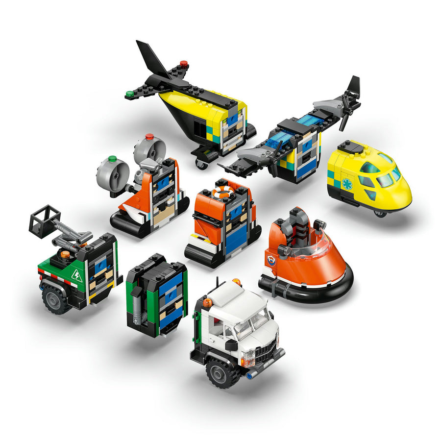 LEGO City 60505 — Avion, autospecială de service și aeroglisor în versiuni adaptate – imagine 7