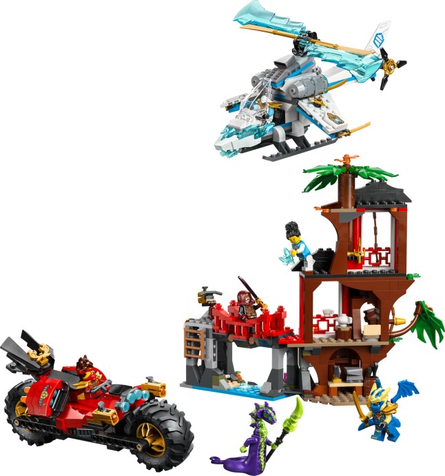 LEGO Ninjago 71857 — Luptă la casa din copac cu vehicule ninja