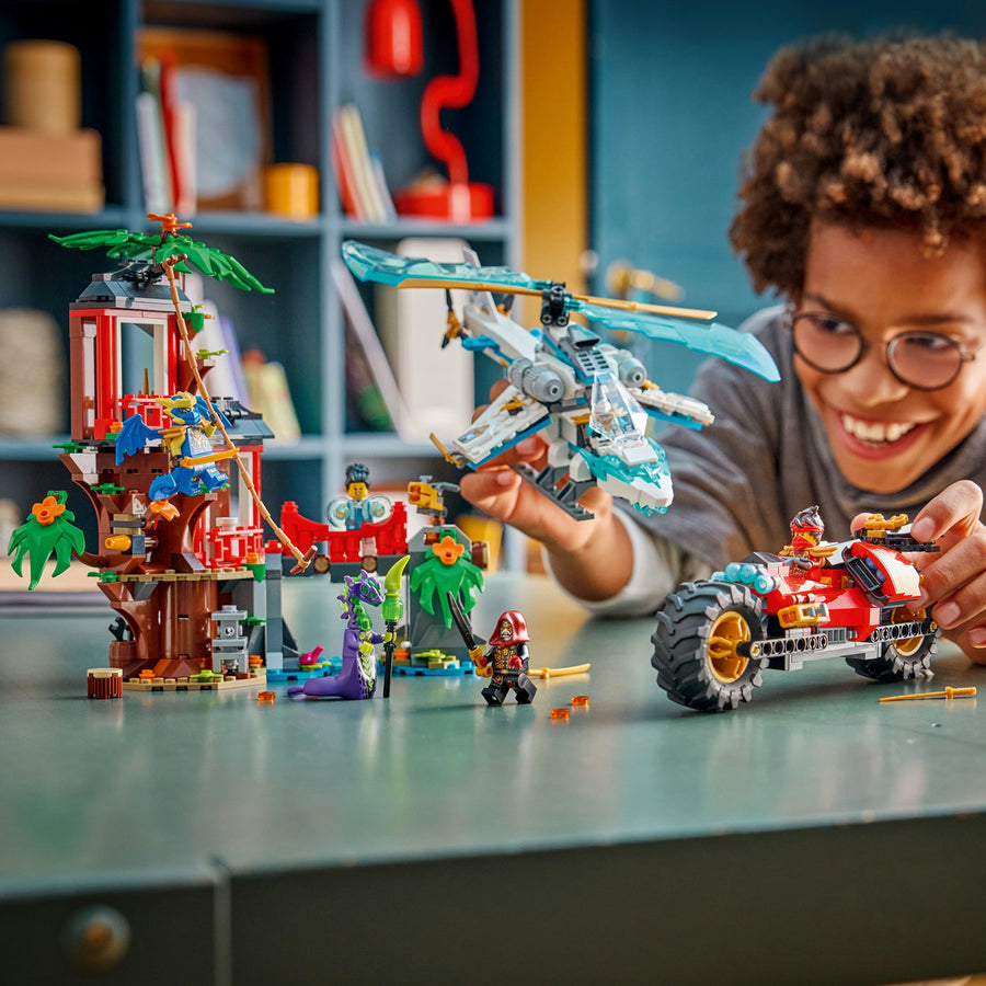 LEGO Ninjago 71857 — Luptă la casa din copac cu vehicule ninja – imagine 4