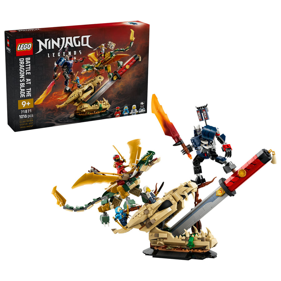 LEGO Ninjago 71871 asamblat — scena bătăliei cu Sabia Dragonului