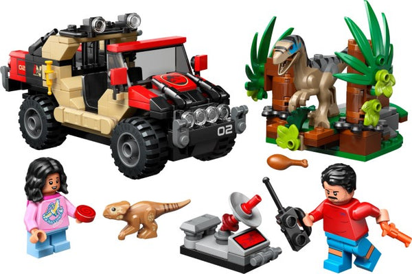 LEGO Jurassic World 76972 — Evadare off-road din calea unui Velociraptor