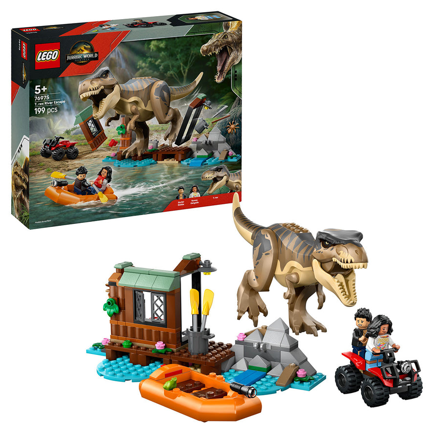 LEGO Jurassic World 76975 — Evadare pe rau din calea unui T. rex – imagine 1