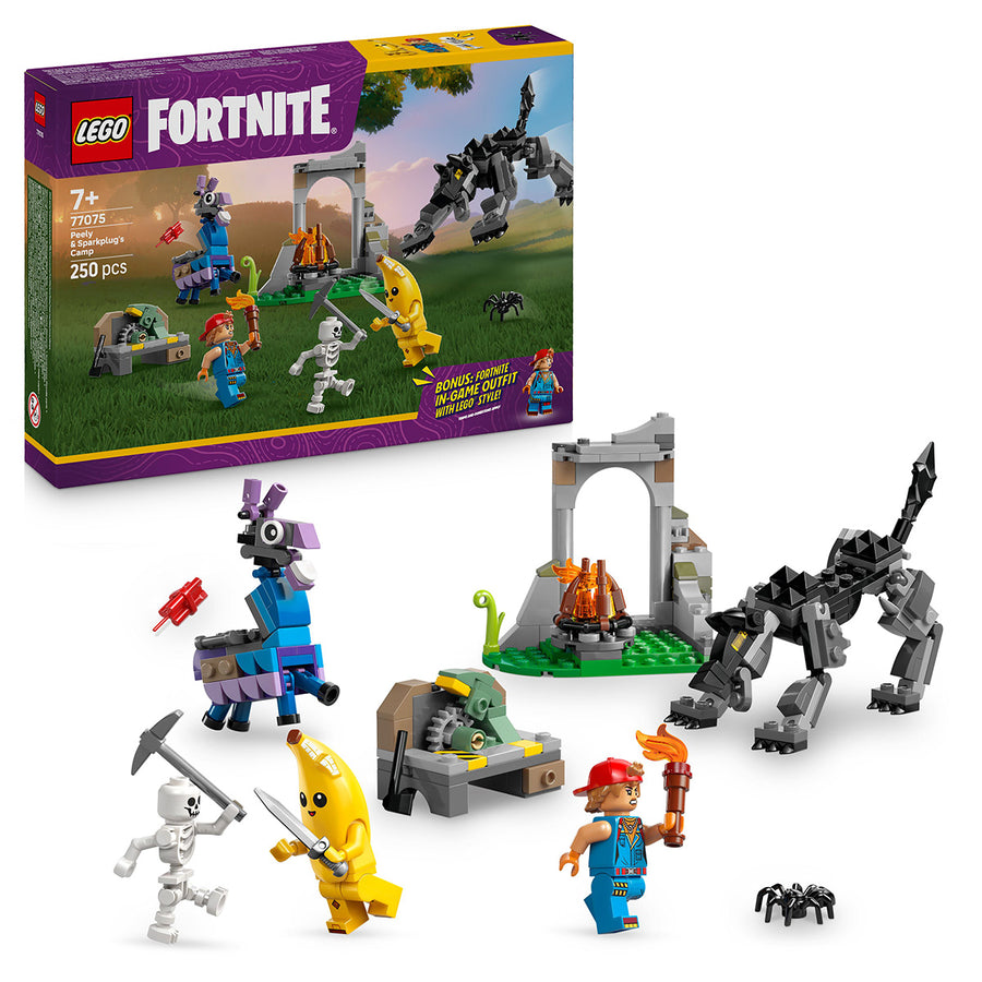 LEGO FORTNITE 77075 — Tabara lui Peely și Sparkplug – imagine 1