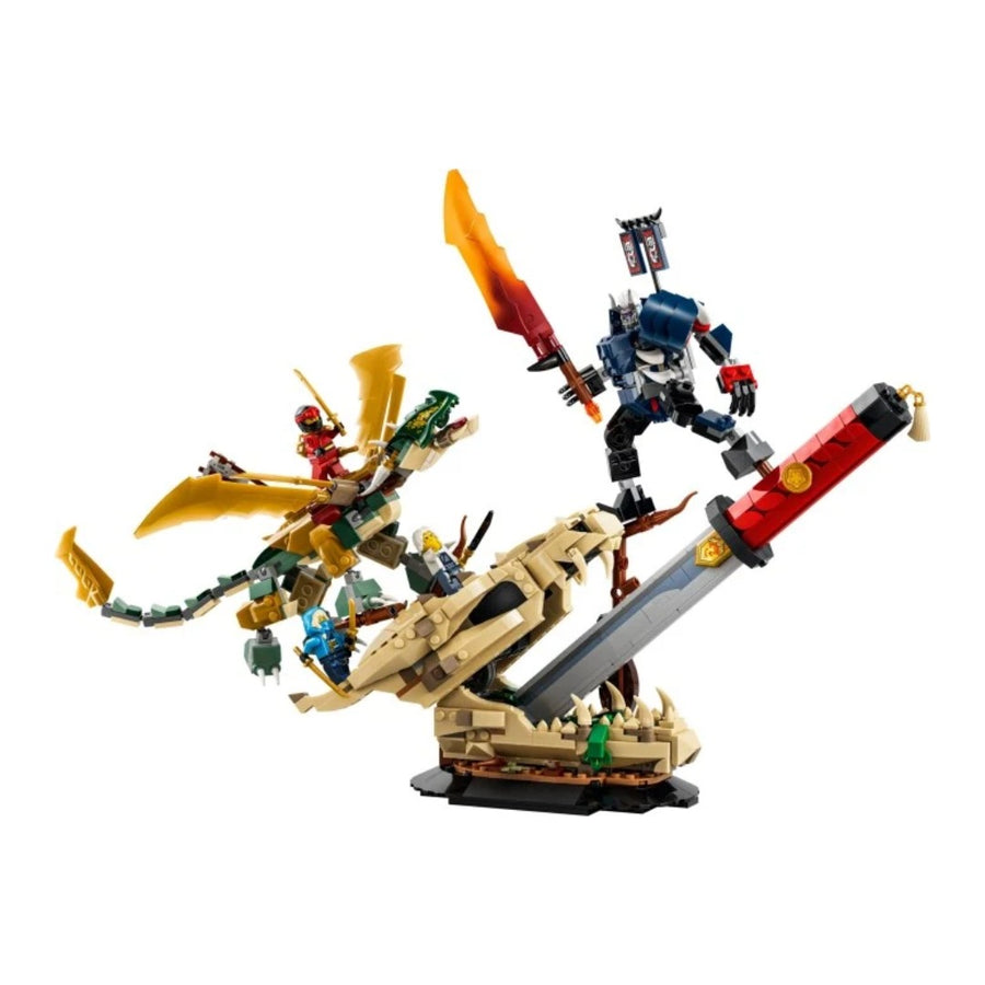 Pachet Ninjago: 71871 Bătălia de la Sabia Dragonului + breloc LED Kai cadou